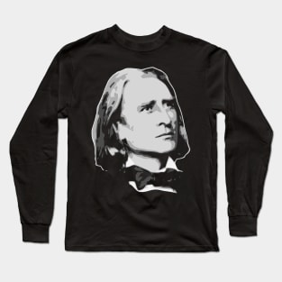 Franz Liszt Black and White Long Sleeve T-Shirt